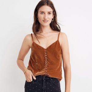 Madewell Velvet Button-down Cami